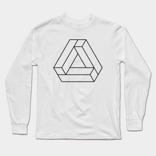 Impossible Shapes – Optical Illusion - Geometric Triangle Long Sleeve T-Shirt
